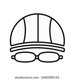 Swimming cap line icon vector. Swimming, sport icon style. Vector illustration.