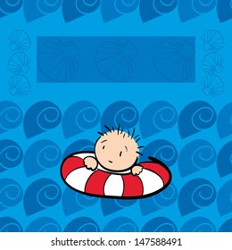 Swimming child vector illustration
