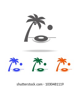 swimming circle and palm trees icon. Element of Beach holidays multi colored icons for mobile concept and web apps. Thin line icon for website design and development on white background
