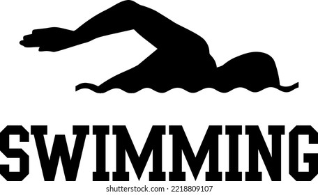 Swimming Clipart (Editable file) - Vector Illustration