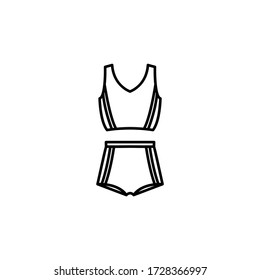 swimming clothes line illustration icon on white background