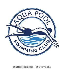 Swimming Club Logo Design Inspiration Vector