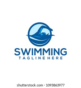 Swimming Club Logo Design. Swimmer icon design. Creative Swimmer Vector.