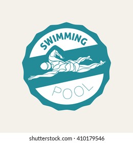 Swimming Club Logo Design. Swimmer icon design. Creative Swimmer Vector.