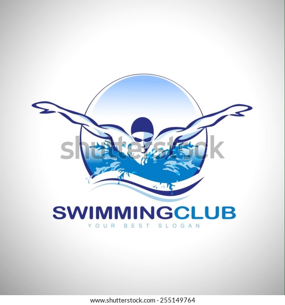 Swimming Club Logo Design Swimmer Icon Stock Vector (Royalty Free ...