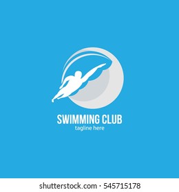 Swimming Club Logo Design Template. Vector Illustration