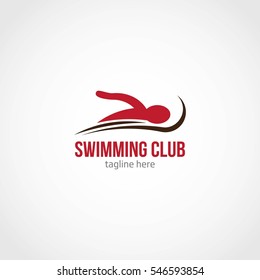 Swimming Club Logo Design Template. Vector Illustration
