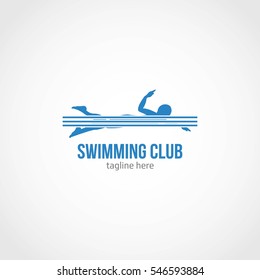 Swimming Club Logo Design Template. Vector Illustration