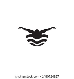 Swimming club logo design vector template