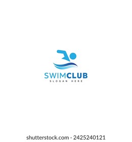 swimming club vector icon logo