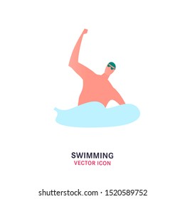 Swimming competition icon. Editable vector illustration in bright colors isolated on white background. Pictograms collection. Healthy lifestyle graphic design. Sport, healthcare, concept