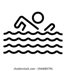 Swimming competition icon. Outline Swimming competition vector icon for web design isolated on white background