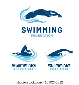 Plantilla de diseño de logotipos de competición de natación