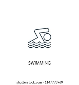 Swimming concept line icon. Simple element illustration. Swimming concept outline symbol design from Sport set. Can be used for web and mobile UI/UX