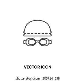 Swimming cup vector icon. Modern, simple flat vector illustration for website or mobile app.Swimming cup and glasses symbol, logo illustration. Pixel perfect vector graphics