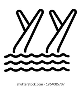 Swimming dancing icon. Outline Swimming dancing vector icon for web design isolated on white background