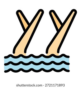 Icono de baile de natación. Icono del Vector de baile de la natación para el Diseño web aislado en el color de fondo blanco plano