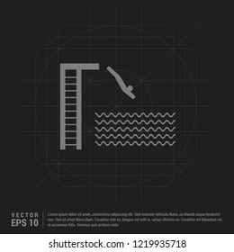 Swimming Diving Icon - Black Creative Background - Free vector icon