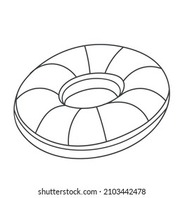 Swimming donut outline icon. Simple linear sketch vector illustration