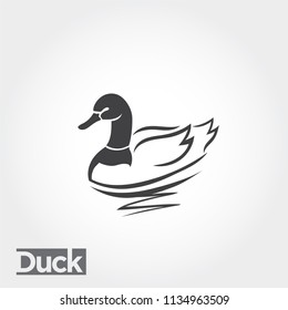 swimming duck art, drawing duck art logo, food farm