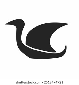 Swimming duck silhouette icon logo 