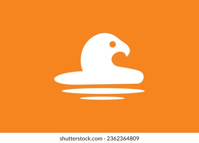 Swimming duck. Vector art.  illustration vector