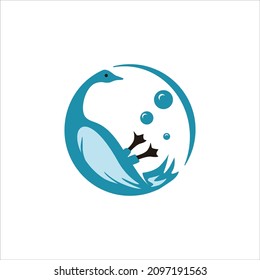 diseño de ilustración de vector de pato de natación