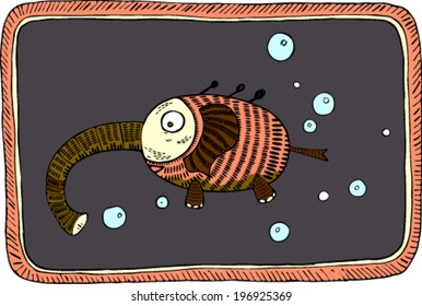 swimming elephant-fish style splint vector