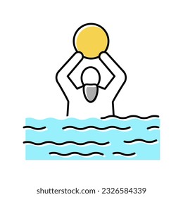 swimming exercise for elderly people color icon vector. swimming exercise for elderly people sign. isolated symbol illustration