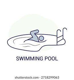 Icono de la terapia de agua del ejercicio de la natación