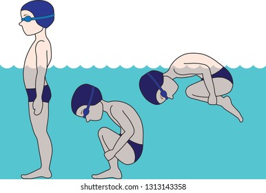 swimming exercises in the pool for children