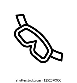 swimming eye or protective goggles for winter filled outline icon editable stroke.