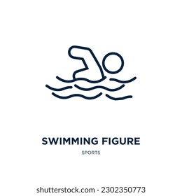 swimming figure icon from sports collection. Thin linear swimming figure, swimming, figure outline icon isolated on white background. Line vector swimming figure sign, symbol for web and mobile