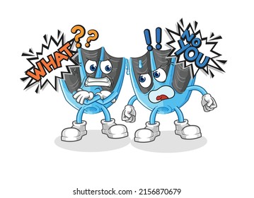 the swimming fin arguing each other cartoon vector