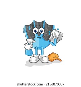 the swimming fin cleaner vector. cartoon character