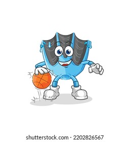the swimming fin dribble basketball character. cartoon mascot vector