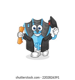 the swimming fin graduation vector. cartoon character