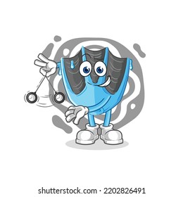 the swimming fin hypnotizing cartoon. cartoon mascot vector