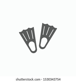 swimming fin icon, diving flipper vector illustration
