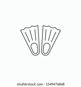 swimming fin icon, diving flipper vector illustration