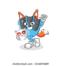 the swimming fin japanese fox character. cartoon mascot
