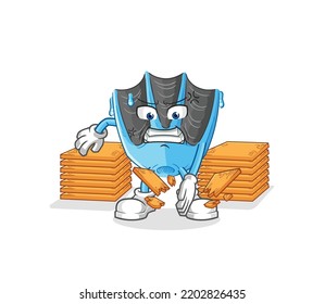 the swimming fin karate mascot. cartoon vector