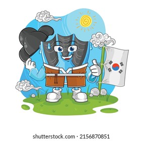 the swimming fin korean culture vector. cartoon character