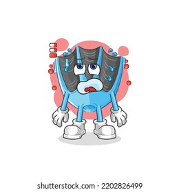 the swimming fin low battery mascot. cartoon vector