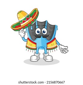 the swimming fin Mexican culture and flag. cartoon mascot vector