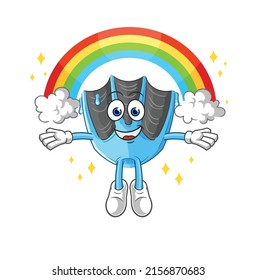 the swimming fin with a rainbow. cartoon vector