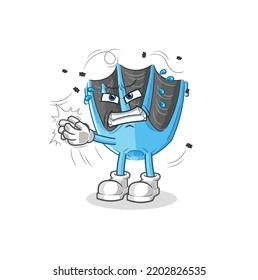 the swimming fin swat fly character. cartoon mascot vector