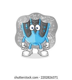 the swimming fin thinking hard vector. cartoon character