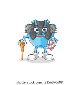 the swimming fin white haired old man. character vector