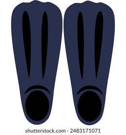 swimming fins, diving fins, swimming equipment vector illustration